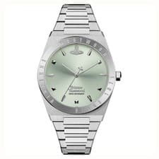 Image of Ladies Vivienne Westwood Charterhouse Pastel Green Dial & Steel Watch VV244PGRSL