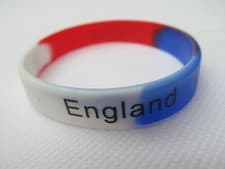 Image of 2x Adult England UK Football Team World Cup Silicone Rubber Wrist Bands UKSeller