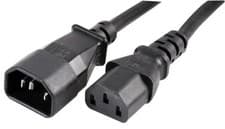 Image of 0.5m Kettle Extension Lead IEC Cable C13 to C14 Male Plug to Female Socket Black