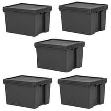 Image of Wham Bam 45L Heavy Duty Storage Box Black Single 3-Pack 5-Pack