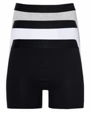 Image of Superdry Mens New 3 Pack Boxer Shorts Mid Length Underwear Black White Grey