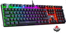 Image of Mechanical Gaming Keyboard UK Layout Red Switch RGB Anti Ghosting Wired, KB013