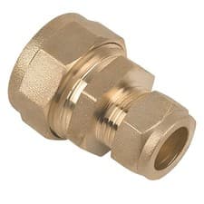 Image of 15mm x 12mm Brass Compression Reducing Coupling - 10 PACK - FREE 1 Day Delivery