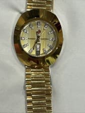 Image of Genuine Rado Diastar Swiss Diamonds Watch Men's Gold Plated 6360313.3
