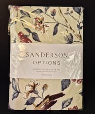 Image of Sanderson Options Sissinghirst Double Duvet Cover Set 100% Cotton Floral BNWT