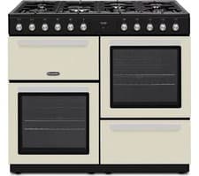Image of Montpellier MDFRC100C 100cm Dual Fuel Range Cooker CREAM & Chrome 7 Hob RRP £799