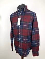 Image of NEW Barbour Lutsleigh Brushed Twill Tartan Long Sleeve Pocket Shirt Size Medium