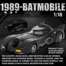 Image of 1:18 1989 BATMAN Batmobile Die-cast Car Large Scale Model