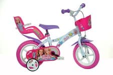 Image of Dino Bikes Barbie 12" Childrens Bicycle Outdoor Bike Basket Removable Stabiliser