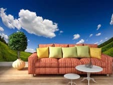 Image of 3D White Clouds N556 Wallpaper Wall Mural Removable Self-adhesive Sticker Romy