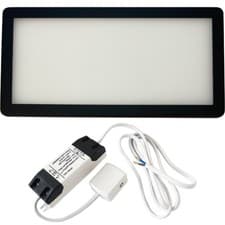 Image of 1x MATT BLACK Low Profile Under Cabinet Light & Driver - Warm White Diffused LED