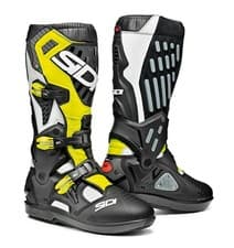 Image of Sidi Atojo SRS Motocross MX Bike Boots White Black Yellow Fluro
