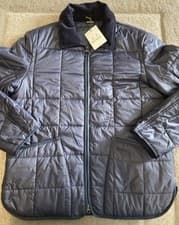 Image of Barbour Mens Amble Liddesdale Quilted Jacket In Navy Size Medium BNWT