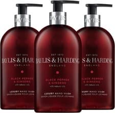 Image of Baylis & Harding Black Pepper and Ginseng Hand Wash for Men, 500 ml, Pack of 3,