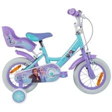 Image of 12 Inch Disney Frozen Bike with Doll Carrier Purple and Blue