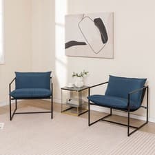 Image of 2Pcs Outdoor Modern Ergonomic Lounge Chair Sling Accent Chair Home Leisure Chair