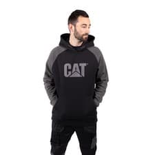 Image of Caterpillar Raglan Cotton Men's Black Hooded Sweatshirt
