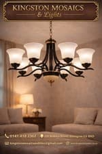 Image of Classic 8-Light Chandelier Ceiling Light | Black & Antique Gold Finish