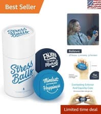 Image of TPR Gel Stress Balls for Anxiety Relief - Motivational Hand Therapy Set of 2