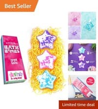 Image of Colorful 3 x Star Bath Bombs Set for Women - Perfect Gift for All Occasions