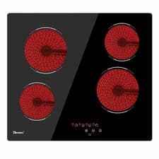Image of GIONIEN Ceramic Hob 60cm Electric Cooktop Burner Built in Black Glass Cooker