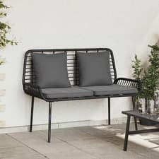 Image of Garden Bench Black and Anthracite Poly Rattan