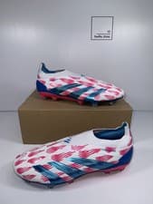 Image of Adidas Predator Elite Laceless FG Football Boots - Blue / Pink - Size UK 7