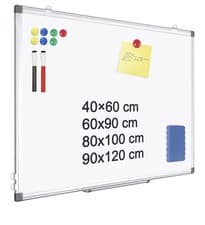 Image of Magnetic Whiteboard, 40 X 60 cm Dry Erase White Board, Aluminium Frame Writing