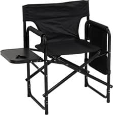 Image of Aluminium Directors Chair with Side Table Pockets Black