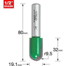 Image of Trend CRAFTPRO Radius Router Cutter 19.1mm 32mm 1/2"