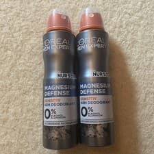 Image of LOreal Men Expert Magnesium Defence 48H Deodorant 0% Alcohol 2 X 150ml