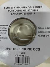 Image of 4 Core 2 Pair 100m Telephone Cable