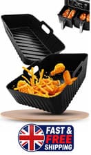 Image of Premium Silicone Air Fryer Liners 2 Pack for Ninja Dual Zone 8.5L-9.5L