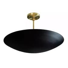Image of Modern Disc Pendant Light Fixture Brushed brass Finish Dome Ceiling Chandelier
