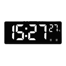 Image of Digital LED Alarm Clock with Temperature Display Desktop Clock Snooze Time USB