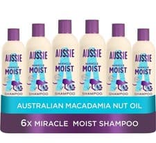 Image of Aussie Miracle Moist Shampoo 300Ml 6 Pack Hydrating Moisturising Hair Care
