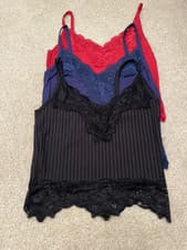 Image of Women's 3 Pack Lace Non-Wired Comfort Bralettes, UK Size Small