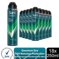 Image of Sure Men Antiperspirant Deodorant Quantum Dry 72H Nonstop Protection 250ml, 18PK