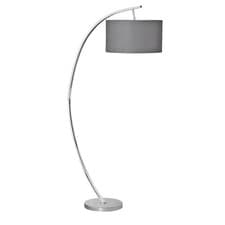 Image of Grey Arch Floor Lamp Chrome Base Living Room Bedroom Office Used