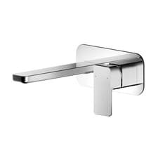Image of Nuie Windon 2-Hole Wall Mounted Basin Mixer Tap & Plate Chrome Bathroom Faucet