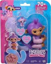 Image of Fingerlings Snuggle Tails Interactive Purple Monkey COCO