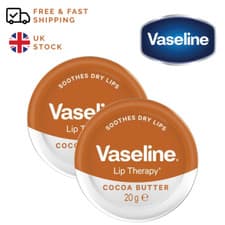 Image of 2x Vaseline Lip Therapy Cocoa Butter Lip Balm 20g Tin for Glossy lips