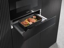 Image of Miele 14 Cm High Gourmet Warming Drawer ESW 7010 Obsidian Black
