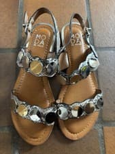 Image of Moda in Pelle Neema Natural Snake Print Sandal 4 37 new