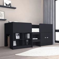 Image of Orlando Children Low Sleeper Storage 3ft Single Mid Sleeper Bed Frame for Kids
