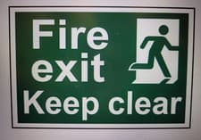 Image of Scan Fire Exit Keep Clear - PVC Sign 300 x 200mm SCA1513