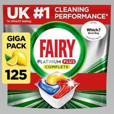 Image of Fairy Platinum Plus Complete All-in-1 Dishwasher Tablets, 125 Pack