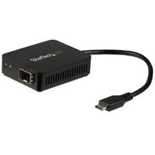 Image of StarTech.com USB C to Fiber Optic Converter - Open SFP - 1000BASE-SX/LX - Window