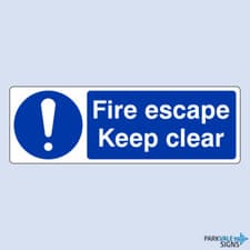 Image of Fire Escape Keep Clear Sign