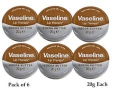 Image of 6 X Vaseline Lip Therapy Cocoa Butter Tin 20g (Pack Of 6)